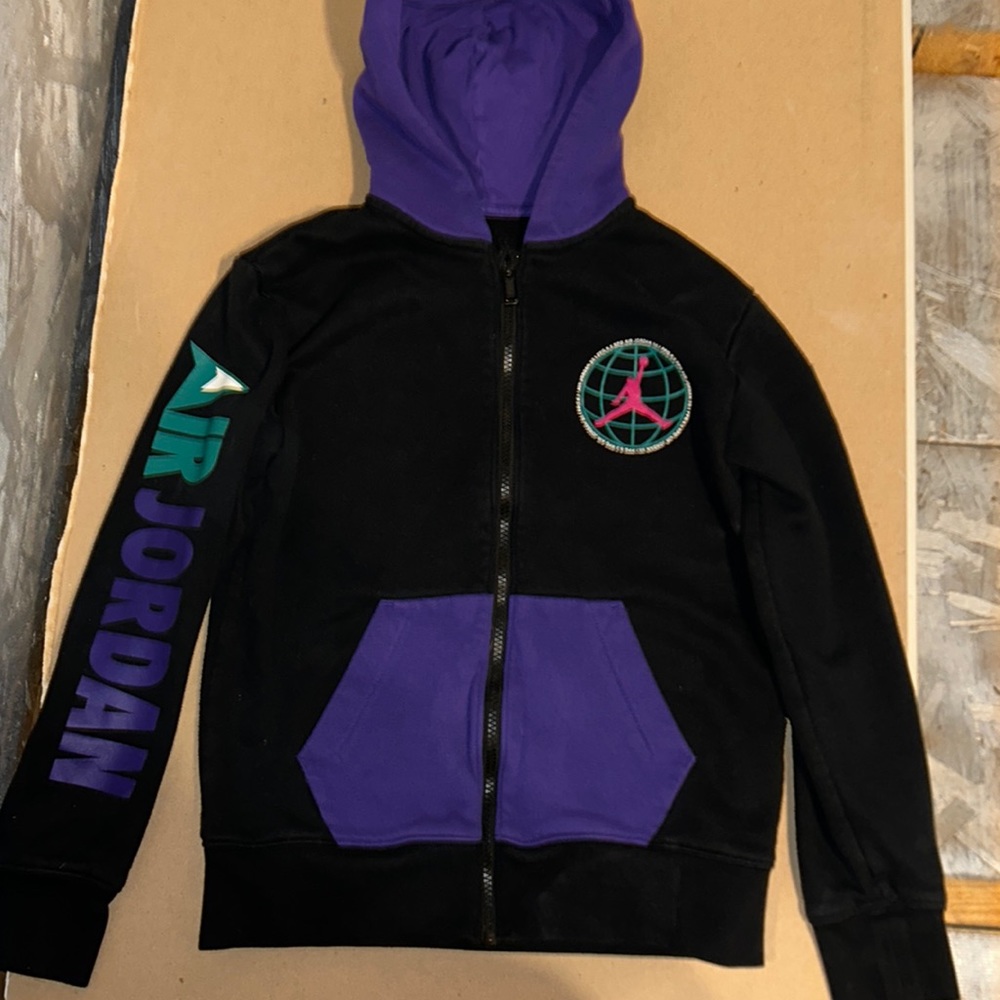 Air Jordan Retro Style Jacket Black/Purple